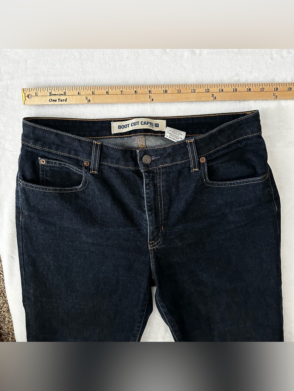 Gap Boot Cut Capri Jeans Women's Size 14 Regular Dark Wash Stretch - Picture 5 of 8